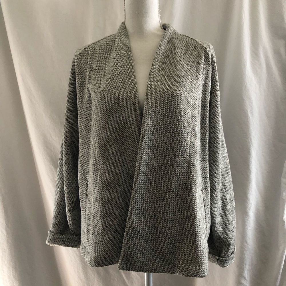 Large Madewell Miles Sweater Jacket Woven Gray